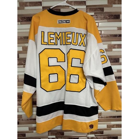 ￼PITTSBURGH PENGUINS MARIO LEMIEUX #66 WHITE NHL HOCKEY JERSEY SIZE XL - Picture 2 of 8
